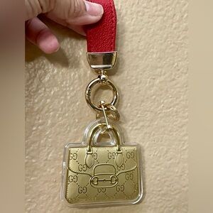 24K Coated Thin Metal Bag Charm - One side only